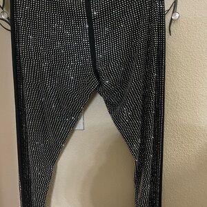 Black studded leggings